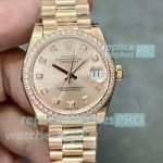 Swiss Copy Rolex Datejust President Watch 31mm Ladies Rose Gold Diamonds 